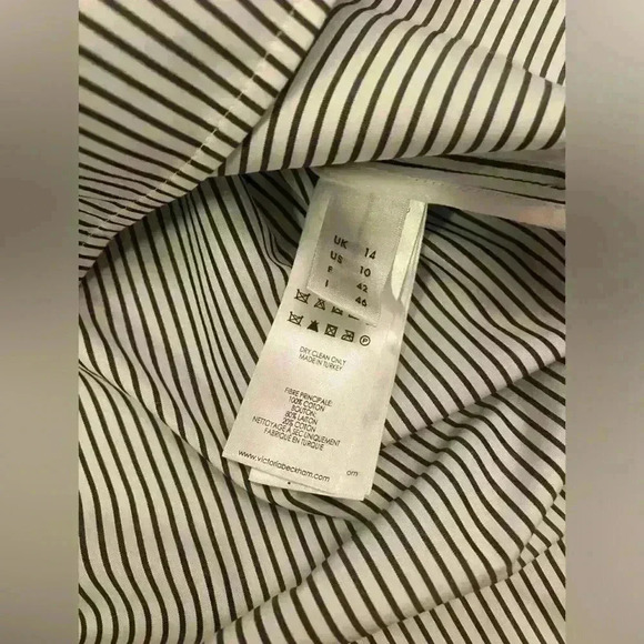 VICTORIA VICTORIA BECKHAM Bow Sleeve ButtonDown Shirt Dress Size 10 - Picture 9 of 11